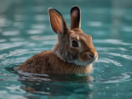 Can bunny rabbits swim in a pool