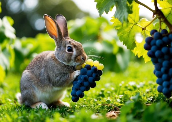 rabbits eat grapes