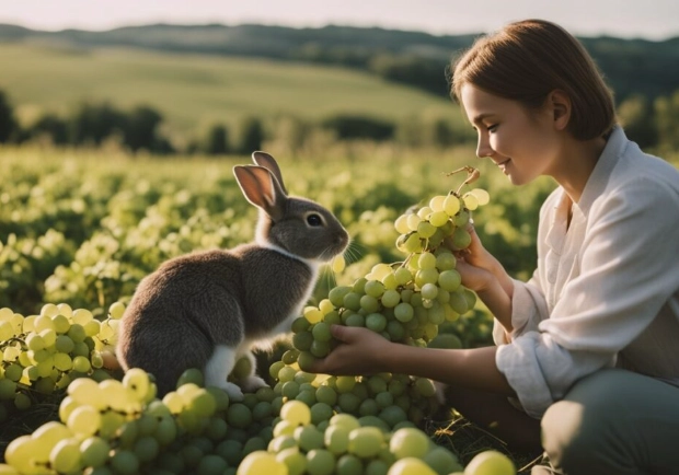 rabbits eat grapes