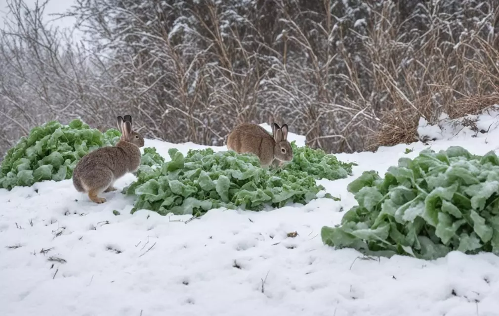What do rabbits eat in the wild during winter